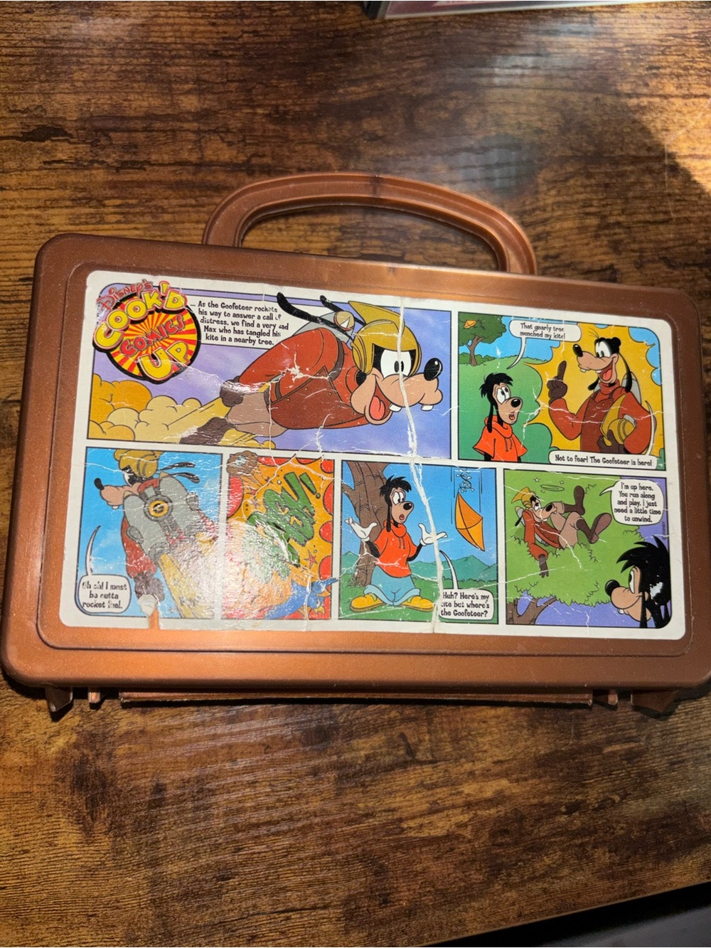 Vintage 90s Disney Goofy Cook'd Up Comics Lunch Box Pencil Case